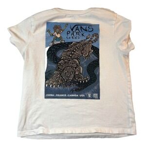 Vans Park Series TShirt Women Medium White Lion Graphic Skateboarding Thrasher